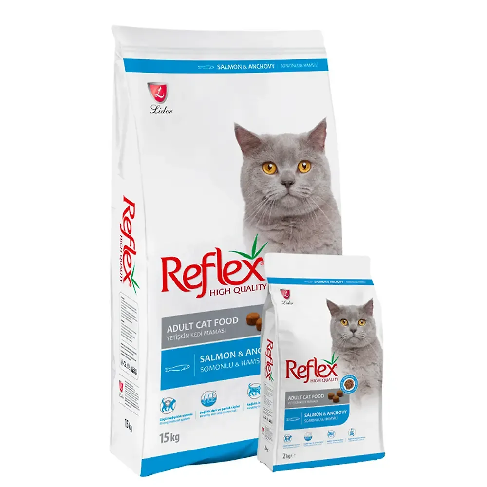 غذای خشک گربه بالغ با طعم ماهی سالمون و آنچوی رفلکس
