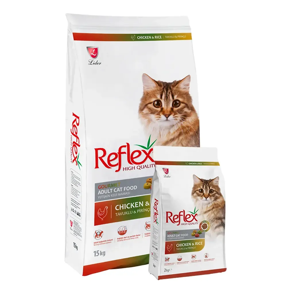 غذای خشک گربه بالغ مولتی کالر با طعم مرغ و برنج رفلکس