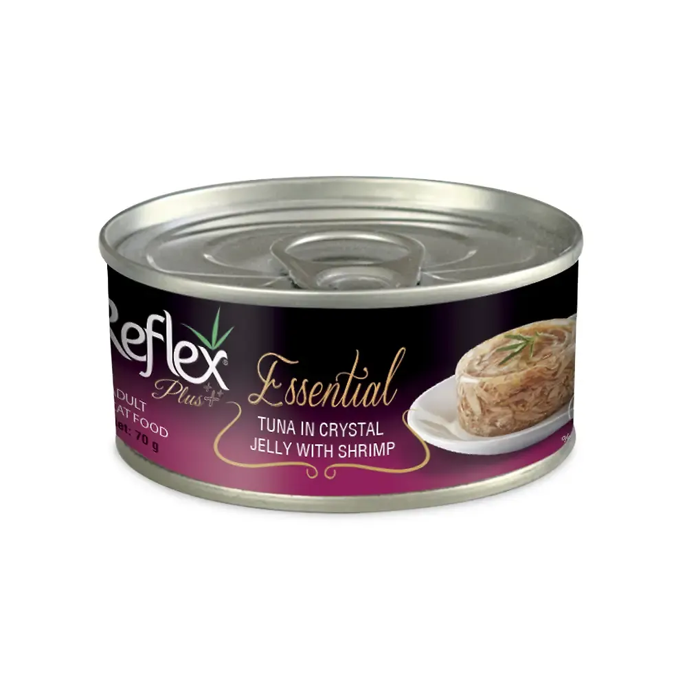 کنسرو گربه با طعم ماهی تن و میگو اسنشال رفلکس پلاس