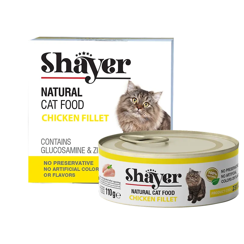 خرید و قیمت کنسرو گربه مدل نچرال با طعم  فیله مرغ و هویج شایر