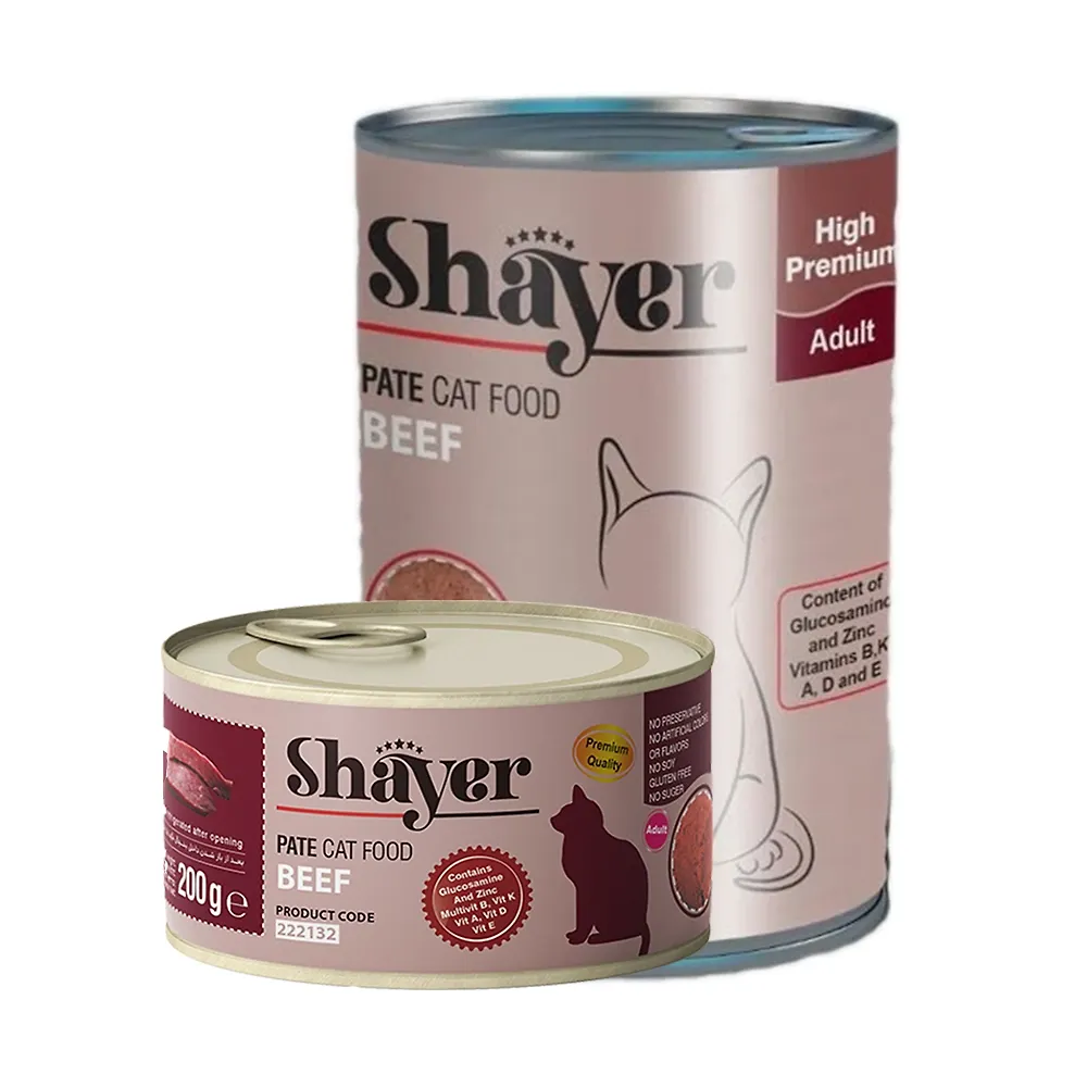 خرید و قیمت کنسرو گربه مدل پته ای با طعم گوشت قرمز شایر 200 گرمی