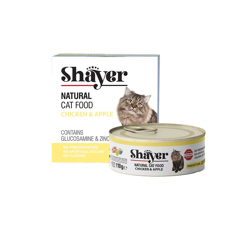 خرید و قیمت کنسرو گربه مدل نچرال با طعم مرغ و سیب شایر