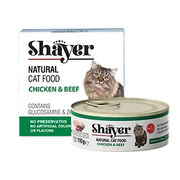 خرید و قیمت کنسرو گربه مدل نچرال با طعم مرغ و بیف شایر