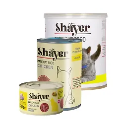 خرید و قیمت کنسرو گربه مدل پته ای با طعم مرغ شایر 400 گرم
