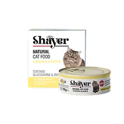 خرید و قیمت کنسرو گربه مدل نچرال با طعم مرغ و سیب شایر