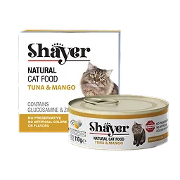 خرید و قیمت کنسرو گربه مدل نچرال با طعم ماهی و انبه شایر