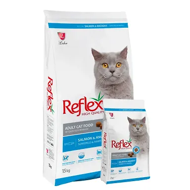 غذای خشک گربه بالغ با طعم ماهی سالمون و آنچوی رفلکس