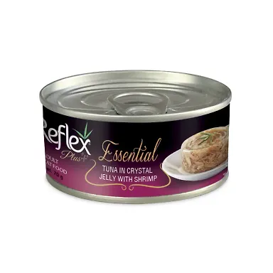 کنسرو گربه با طعم ماهی تن و میگو اسنشال رفلکس پلاس