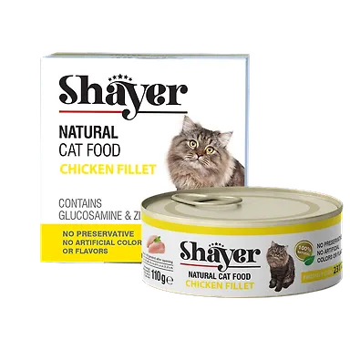 خرید و قیمت کنسرو گربه مدل نچرال با طعم  فیله مرغ و هویج شایر