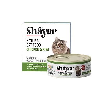 خرید و قیمت کنسرو گربه مدل نچرال با طعم مرغ و کیوی شایر