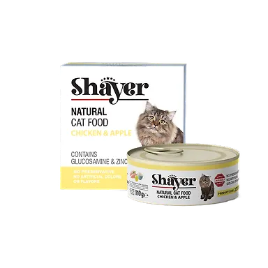 خرید و قیمت کنسرو گربه مدل نچرال با طعم مرغ و سیب شایر