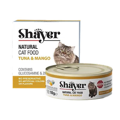 خرید و قیمت کنسرو گربه مدل نچرال با طعم ماهی و انبه شایر