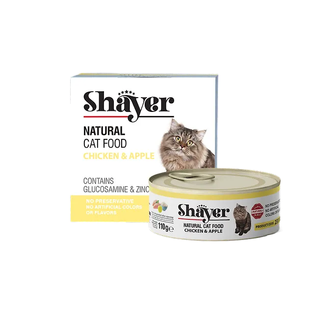 خرید و قیمت کنسرو گربه مدل نچرال با طعم مرغ و سیب شایر
